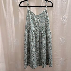 Green Ditsy Floral Print Lightweight Cami Dress NWOT